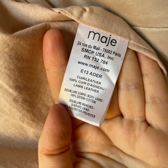 MAJE Lambskin Leather Moto Jacket - Picture 13 of 16